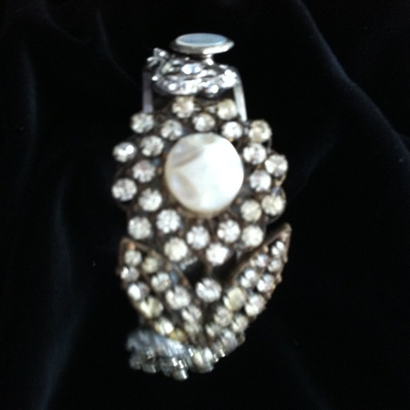 Vintage Rhinestone Cuff Bracelet