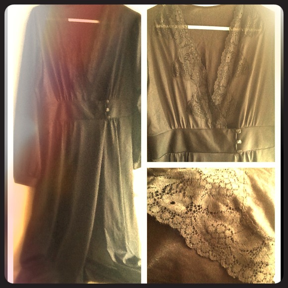 Black lingerie robe