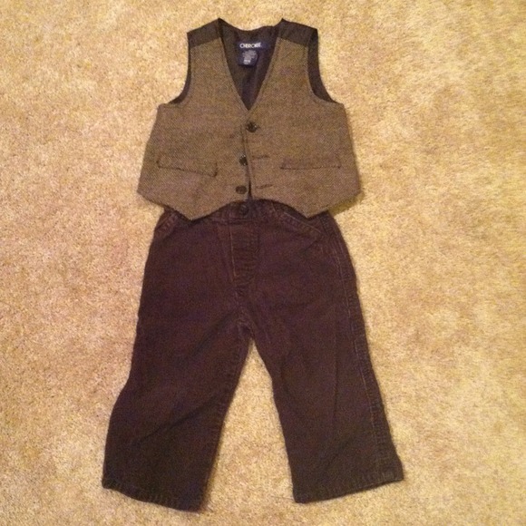 Vest and corduroy toddler boy outfit