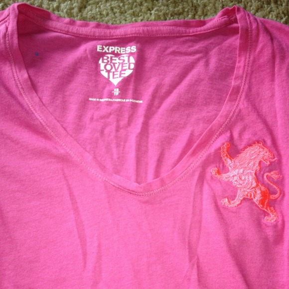 TRADED!! Hot pink V neck tee