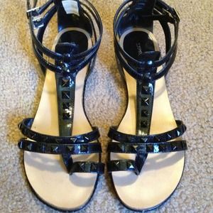 Black stud sandals
