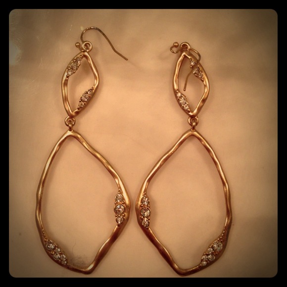 Neiman Marcus gold and rhinestone earrings