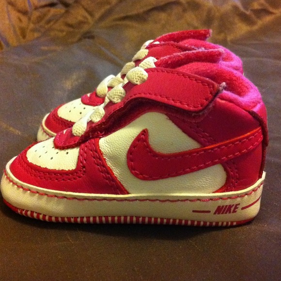 Pink and white nikes