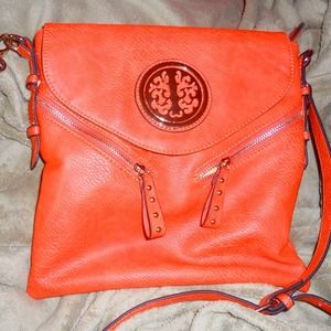 Orange cross body bag