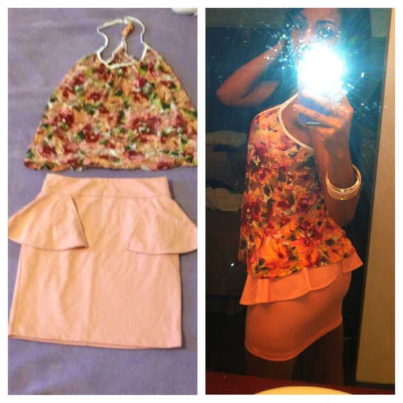 Outfit BUNDLE Peplum Skirt and Razor back blouse