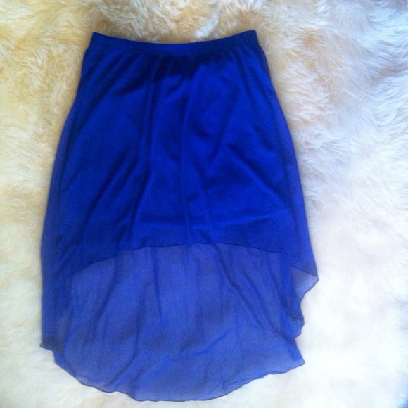 Blue high low skirt