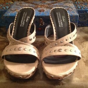 Metallic sandals with studs.gorgeous