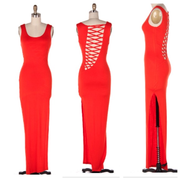 Tomato colored maxi