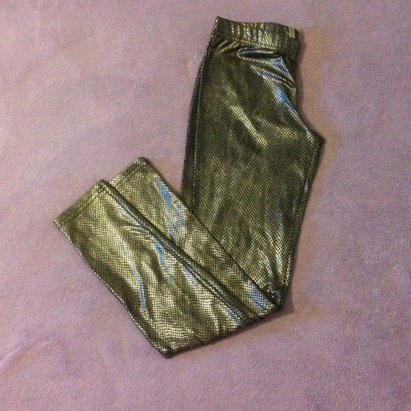 Black & Silver Metallic leggings