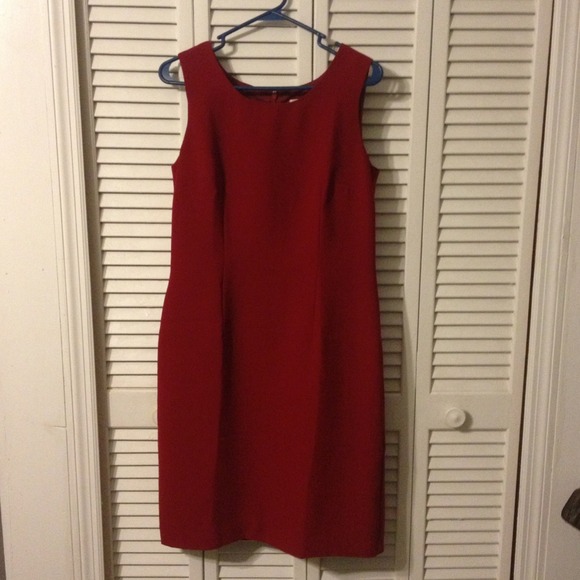 Red simple work dress