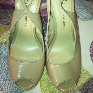 *Reduced* Chinese Laundry nude platform slingbacks