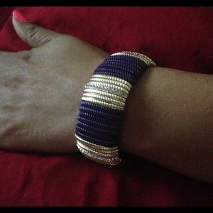 Gold and purple cuff bracelet