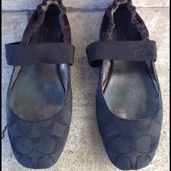 Coach Black Flats