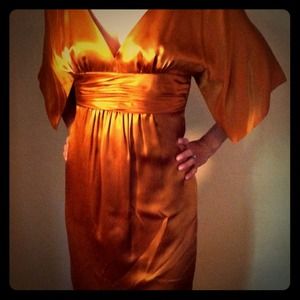 Max&Cleo Burnt Orange Dress w/ butterfly sleeve!