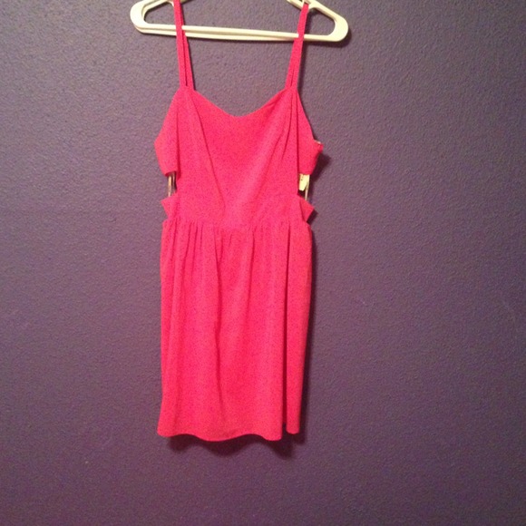 Hot pink cut out dress