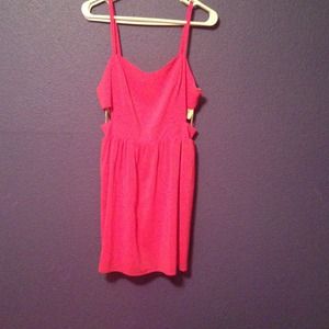 Hot pink cut out dress