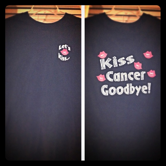 Black Lets kiss cancer goodbye t shirt