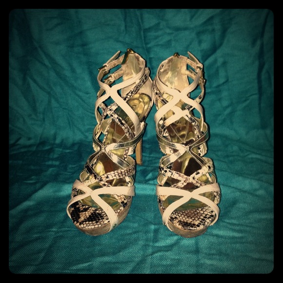 Snakeskin Gladiator Heels by Guess