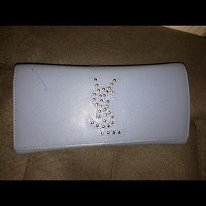 YSL continental wallet blue/steel