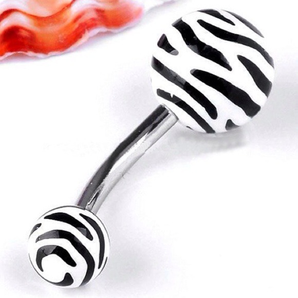 Zebra belly ring