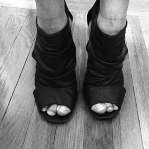 Black "gladiator type" heels