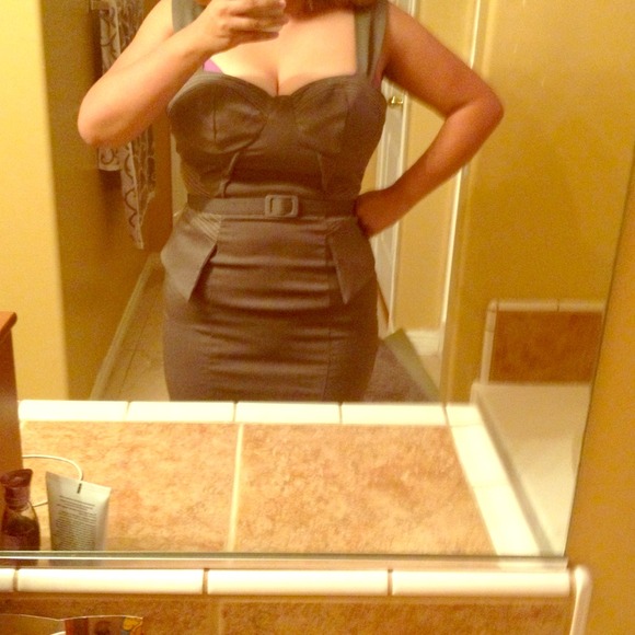 Pencil Grey peplum dress. Brand new with tags