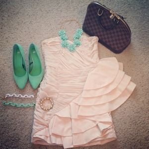 Ruffle peplum ruched party dress