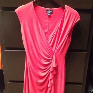 Summer sexy red,  side gathered knee length dress!