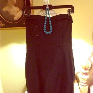 Rockabilly like short dress black with buttons