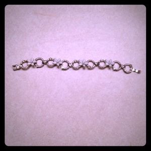 Silver flower bracelet