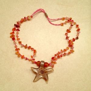 Glass starfish necklace