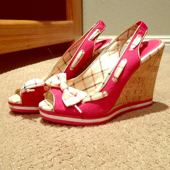 RESERVED Authentic Coach Peeptoe Wedges!!