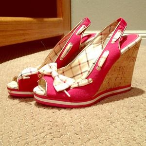 RESERVED Authentic Coach Peeptoe Wedges!!