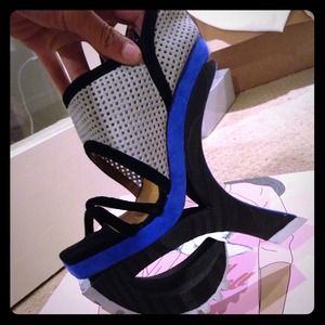 Jeffery Campbell unleash cow suede wedge