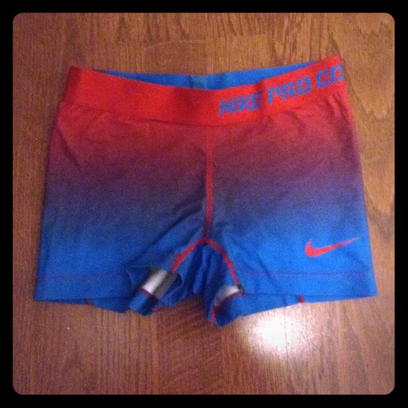 Blue and Red Tye-Dye Nike Pro-Combat spanks