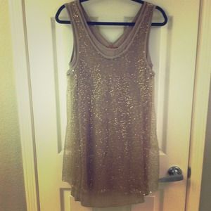 Brown and Bronze Sequined Dress