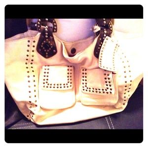 Betsey Johnson Ivory Leather studded Handbag! LOVE
