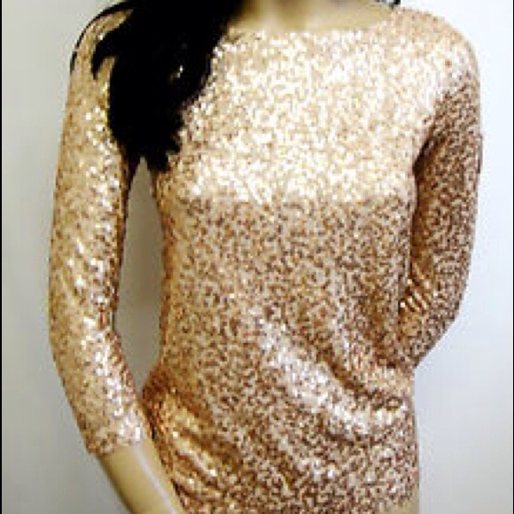 New J crew sequin 3/4 top in light pink XS