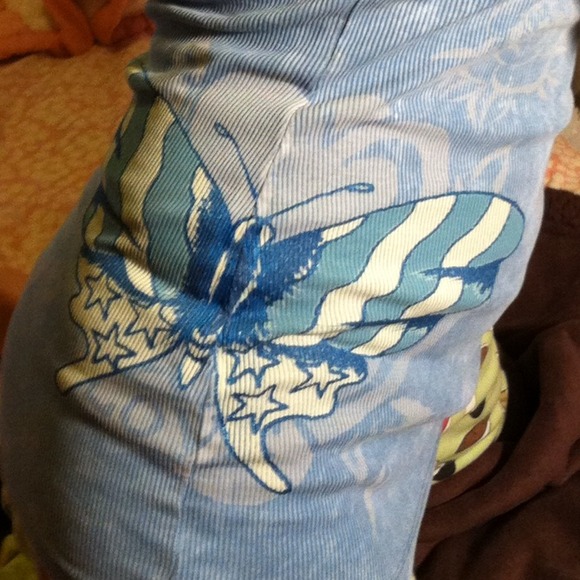 AUTHENTIC Ed Hardy Butterfly ribbed tank top - Picture 2 of 4