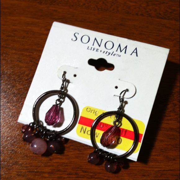 Sonoma purple drop earrings