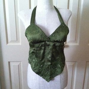 Sexy green halter  top