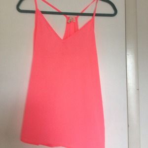 RESERVED  - Hot pink silky tank from Francesca's