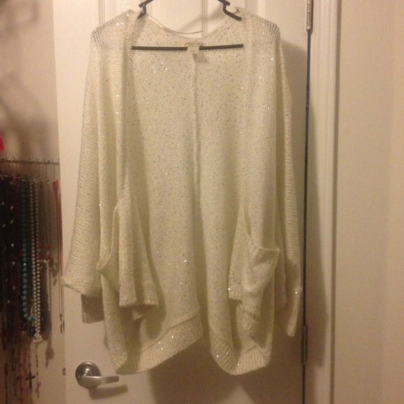 Arden B white glittery cover up