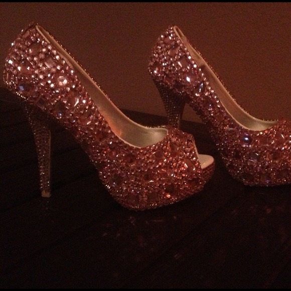 REDUCED! Marc Defang Pink Swarovski Heels - Picture 2 of 4