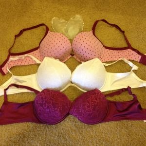 Bundle of 3 size 40D push-up bras