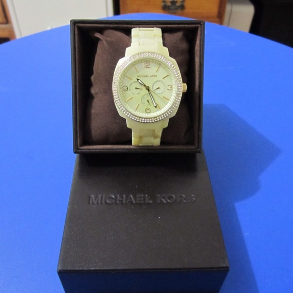 Authentic Michael Kors Enamel Watch w/ diamonds
