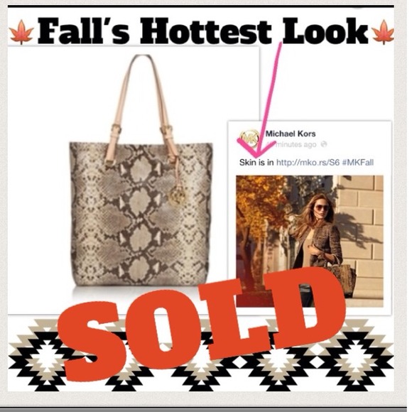 MICHAEL Michael Kors Handbags - 🔴Sold🔴on another site 🔴Michael Kors Python Jet