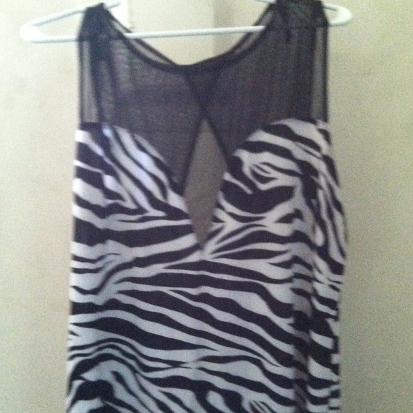 Plus size dress sheer top on zebra print dress