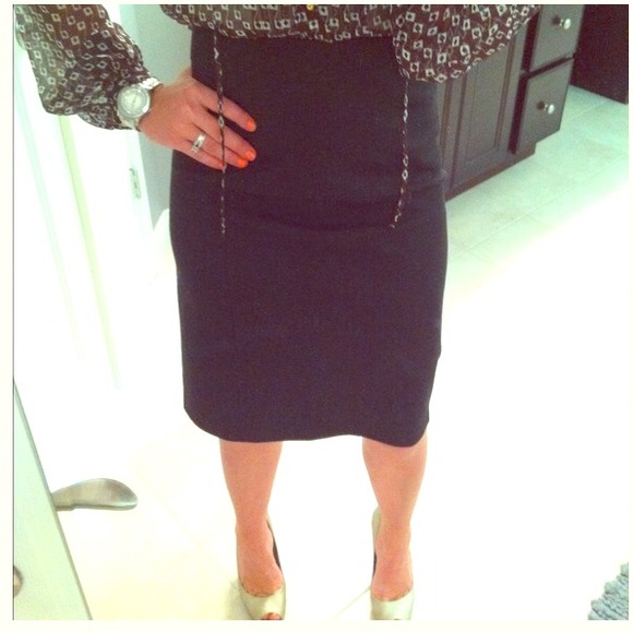 Dark charcoal pencil skirt