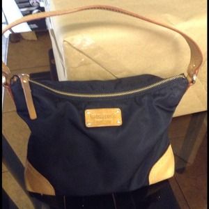 Handbag, nylon and leather